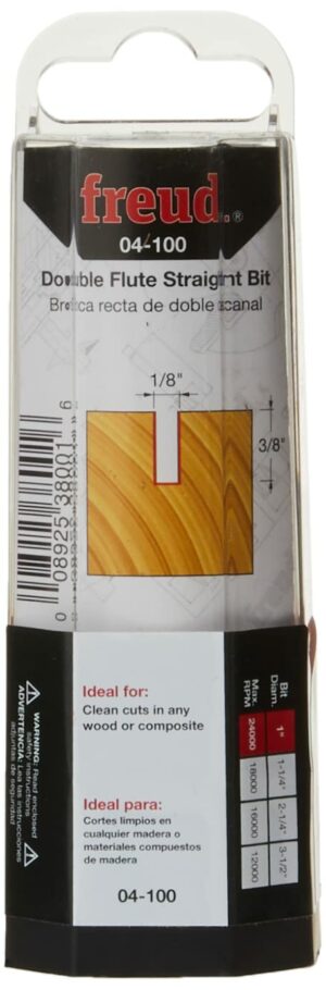 Freud 1/8 in. D X 1-3/4 in. L Carbide Double Flute Straight Router Bit - Image 4
