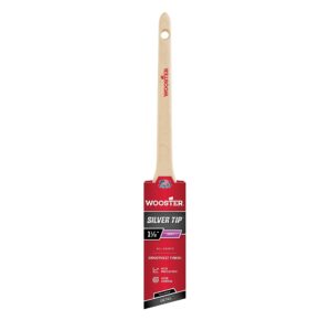 Wooster Brush Company 5224 2 Tip Thin Angle Sash, 1-1/2-Inch, 1.5 Inch, White,Silver