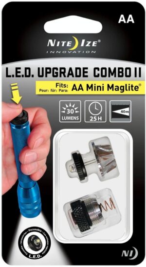 Nite Ize LED Upgrade Combo II LED Flashlight Bulb Pin/Plug-In Base LUC2-07