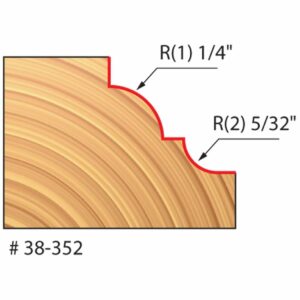 Freud 38-352: 1-1/2" (Dia.) Classical Cove & Bead Bit with 1/4" Shank - Image 2