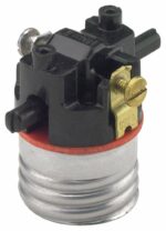 Leviton 7080-M Medium Base Interior Only, Shell Incandescent Lampholder, Push-Through, Single Circuit, Brass, Pack of 1