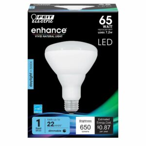 Feit Electric LED BR30 Bulbs, 65W Equivalent, 7.2W LED, 650 Lumens, Dimmable, 5000k Daylight, E26 Base, 22 Year Lifetime, Flood Light Bulbs, 1 Pack, BR30DM/950CA - Image 2