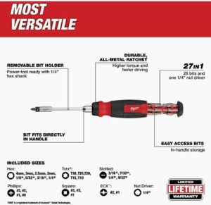 Milwaukee 27-in-1 Hex Shank Ratcheting Multi-Bit Screwdriver 10.12 in. - Image 3