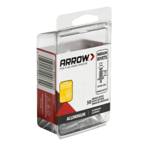 Arrow 3/16 in. D X 1/4 in. Aluminum Medium Rivets Silver 50 pk - Image 6