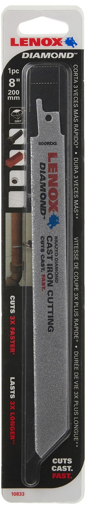 LENOX Tools Reciprocating Saw Blade, Diamond Grit, 8-Inch (10833800RDG) - Image 2