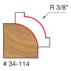 Freud 34-114: 3/8" Radius Rounding Over Bit (Quadra-Cut) - Image 2
