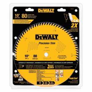 DEWALT DW3218PT 10-Inch 80 Tooth ATB Crosscutting Saw Blade with 5/8-Inch Arbor and Tough Coat Finish - Image 2