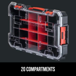 Craftsman VersaStack 9.84 in. W X 2.73 in. H Small Parts Bin Plastic 20 compartments Black/Red - Image 7