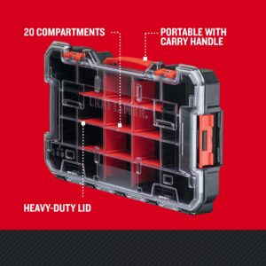 Craftsman VersaStack 9.84 in. W X 2.73 in. H Small Parts Bin Plastic 20 compartments Black/Red - Image 2