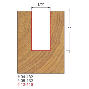 Freud 04-132: 1/2" (Dia.) Double Flute Straight Bit Red - Image 2