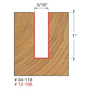 Freud 04-118: 5/16" (Dia.) Double Flute Straight Bit with 1/4" Shank,Red - Image 2