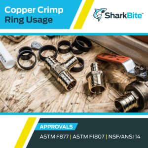 SharkBite 3/8 Inch Copper Crimp Rings, Pack of 25, PEX Pipe, PE-RT, 23101CP25 - Image 5