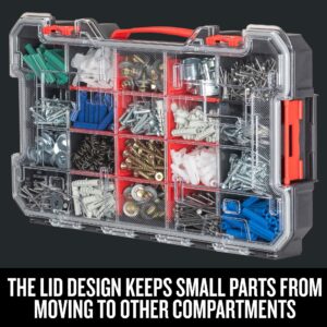 Craftsman VersaStack 9.84 in. W X 2.73 in. H Small Parts Bin Plastic 20 compartments Black/Red - Image 9