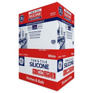 GE Tub & Tile White Silicone 1 Tub and Tile Caulk Sealant 10.1 oz (Case of 12) - Image 2