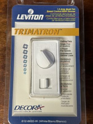 Leviton 832-6620-W Fan Speed and Fan Light Control - White