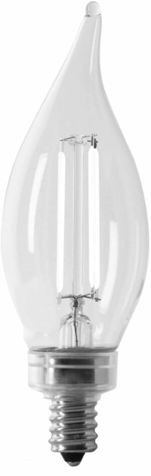 Feit Filament BA10 E12 Candelabra Filament LED Bulb Soft White 60 Watt Eq 2 pk - Image 2