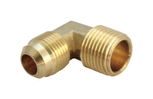 JMF 5/16 in. Flare x 1/4 in. Dia. MPT Brass 90 Degree Elbow (Case of 5)