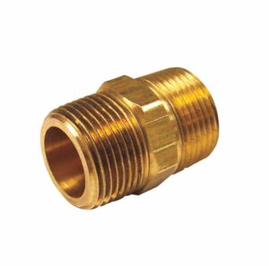 1/2 in. MPT X 3/8 in. D MPT Brass Reducing Hex Nipple (Pack of 5)