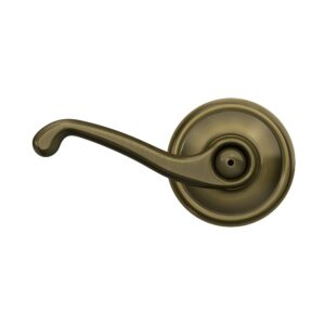 Schlage F40 V FLA 609 Flair Door Lever, Bed & Bath Privacy Lock, Antique Brass - Image 5