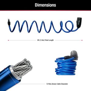Master Lock 8127TRI Bike Lock Cables with Key, 3 Pack Keyed-Alike, Blue, Green, & Red, 6 ft. Long - Image 6
