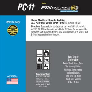 PC-Products PC-11 Epoxy Adhesive Paste, Two-Part Marine Grade, 1oz Applicator Syringe, Off White 10112 - Image 5