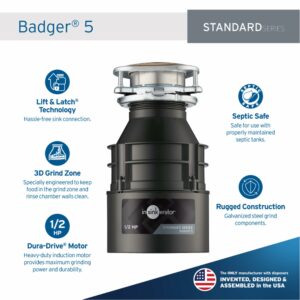 InSinkErator Badger 5 1/2 HP Continuous Feed Garbage Disposal - Image 2