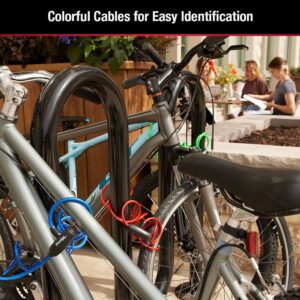 Master Lock 8127TRI Bike Lock Cables with Key, 3 Pack Keyed-Alike, Blue, Green, & Red, 6 ft. Long - Image 4