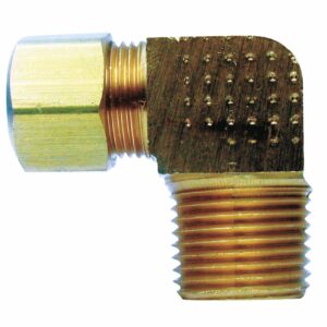 JMF 3/8 in. Compression x 3/8 in. Dia. MPT Brass 90 Degree Elbow 2-Pack
