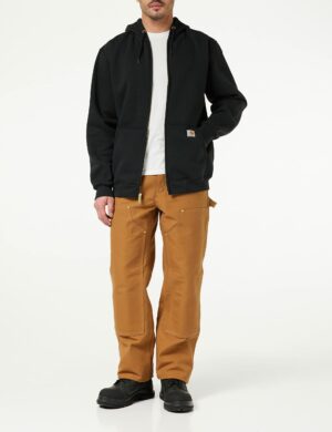 Carhartt Men's Loose Fit Midweight Full-Zip Sweatshirt, Black, X-Large Tall - Image 2