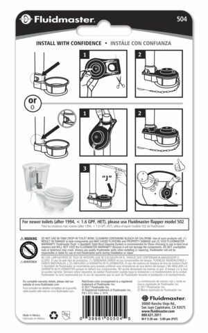 Fluidmaster Toilet Flapper Red Microban 504 - Image 6