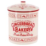Gerson Red/White Gingerbread Bakery Cookie Jar 8 in. (Case of 4)