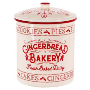 Gerson Red/White Gingerbread Bakery Cookie Jar 8 in. (Case of 4)