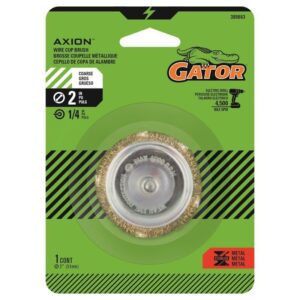Gator 2 in. Coarse Crimped Wire Cup Brush Brass Coated Steel 4500 rpm