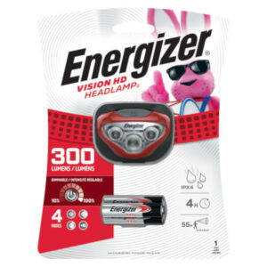 Energizer Vision HD Headlamp 300 lm Red LED Headlight AAA Battery HDB32E