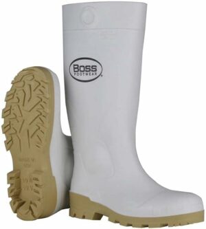 Boss Unisex PVC Plain Boots White Waterproof Size 12