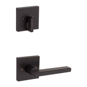 Kwikset Matte Black Entry Handleset KW1 1-3/4 in. - Image 2