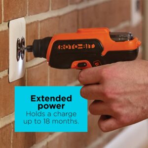 Black+Decker 4V Roto-Bit Cordless Rechargeable Screwdriver Tool Only - Image 6