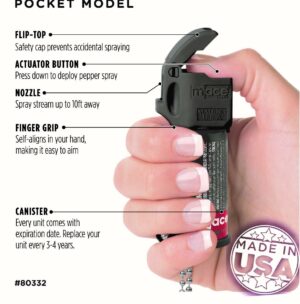 Mace Pocket Black Aluminum/Plastic Pepper Spray 80745 - Image 3