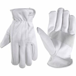 Wells Lamont M Goatskin Leather Driver Pearl Gray Gloves Medium