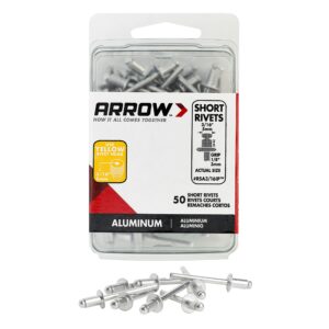 Arrow 3/16 in. D X 1/8 in. Aluminum Short Rivets Silver 50 pk RSA3/16IP