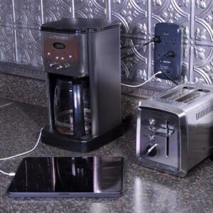Monster Just Power it Up 0 ft. L 6 outlets Wall Tap Surge Protector w/USB Black 1200 J - Image 3