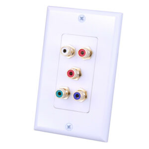 Monster Cable RCA Component Video And Dual Stereo Audio Wall Plate White - Image 2
