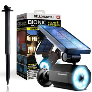 Bell & Howell Bionic Motion-Sensing Solar Powered LED Black Spotlight