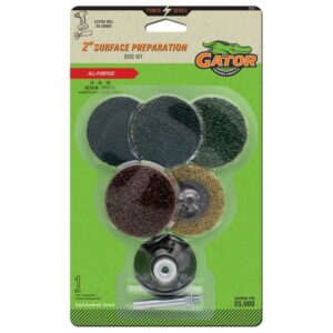 Gator Power Series 2 in. Synthetic/Wool Blend Twist and Lock Sanding Disc Kit Assorted Grit Medium 6pk