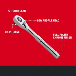 CRAFTSMAN Low Profile Ratchet, 1/4 Inch Drive, 72 Tooth (CMMT86721) - Image 2