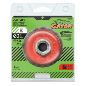 Gator 3 in. Coarse Crimped Wire Cup Brush Brass Coated Steel 12500 rpm