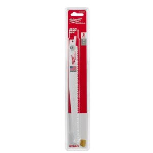 Milwaukee Sawzall 9 in. Bi-Metal Clean Wood Reciprocating Saw Blade 6 TPI 5 pk - Image 4