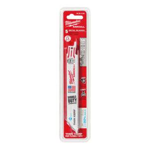 Milwaukee Double Duty Upgrade 6 in. Bi-Metal Thin Kerf Reciprocating Saw Blade 14 TPI 5 pk - Image 2