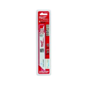Milwaukee Double Duty Upgrade 6 in. Bi-Metal Thin Kerf Reciprocating Saw Blade 18 TPI 5 pk - Image 2