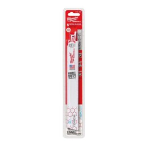 Milwaukee The Torch 9" Bi-Metal Ice Hardened Reciprocating Saw Blade 10 TPI 5 pk - Image 2